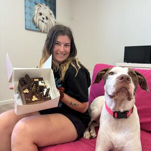 Please join us in wishing our wonderful Jasmine a very happy birthday!! Jas celebrated her birthday on the 7th March, but we feel a birthday spent with us here at Scruffys with all our 4 legged besties is a birthday you can’t beat! Plus a @mrsjonesthebaker cake! Winning!!! 
Happy birthday Jas 🎁🎉🥳 
- [ ] #scruffysdogs #scruffysdogsofinstagram #scruffyssquad #scruffysdoggydaycare #scruffys #scruffyspups #dogsofthenorthernbeaches #northernbeachesdogs #northernbeacheslocal #ilovemydog #weloveourjob #dogoftheday #doglovers #brookvale #dogsofsydney #dogsofinstagram #howmuchfuncanoneplacebe #wherefriendshipsaremade #wheremannersaretaught #daycare #doglover #dogphotography